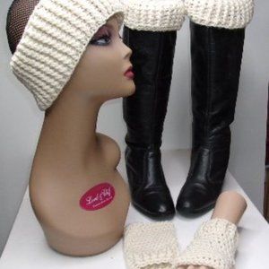 Earwarmer headband, boot cuffs, and texting glove